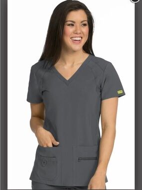Med Couture Activate Scrub Top in Gray